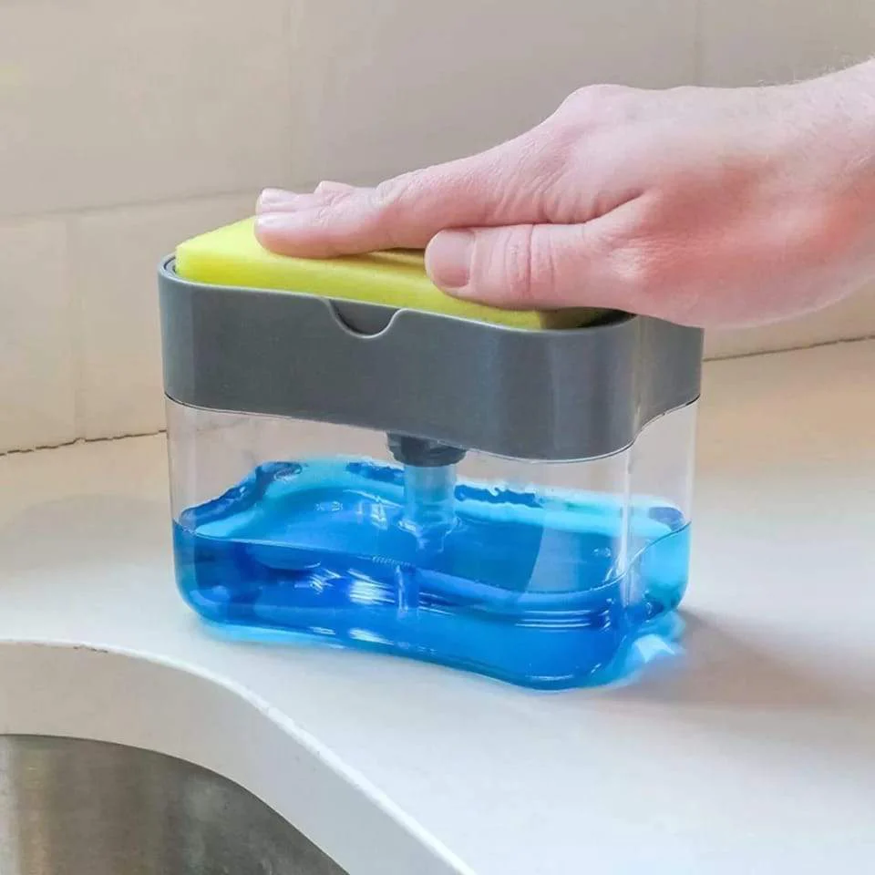 2-in-1 Pump Soap Dispenser and Sponge Caddy